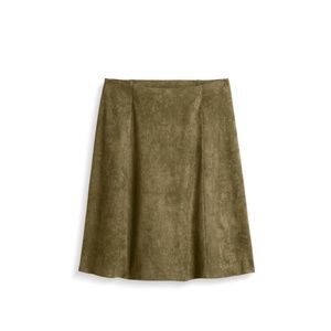 Green Faux Suede Aline Skirt